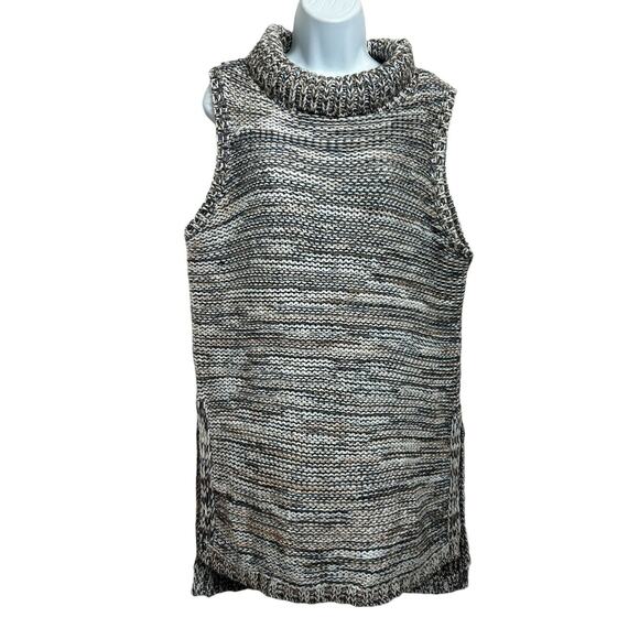 Cliche Sleeveless Turtleneck Sweater Sz XL Wool Blend Oversized Long Top - Picture 3 of 9